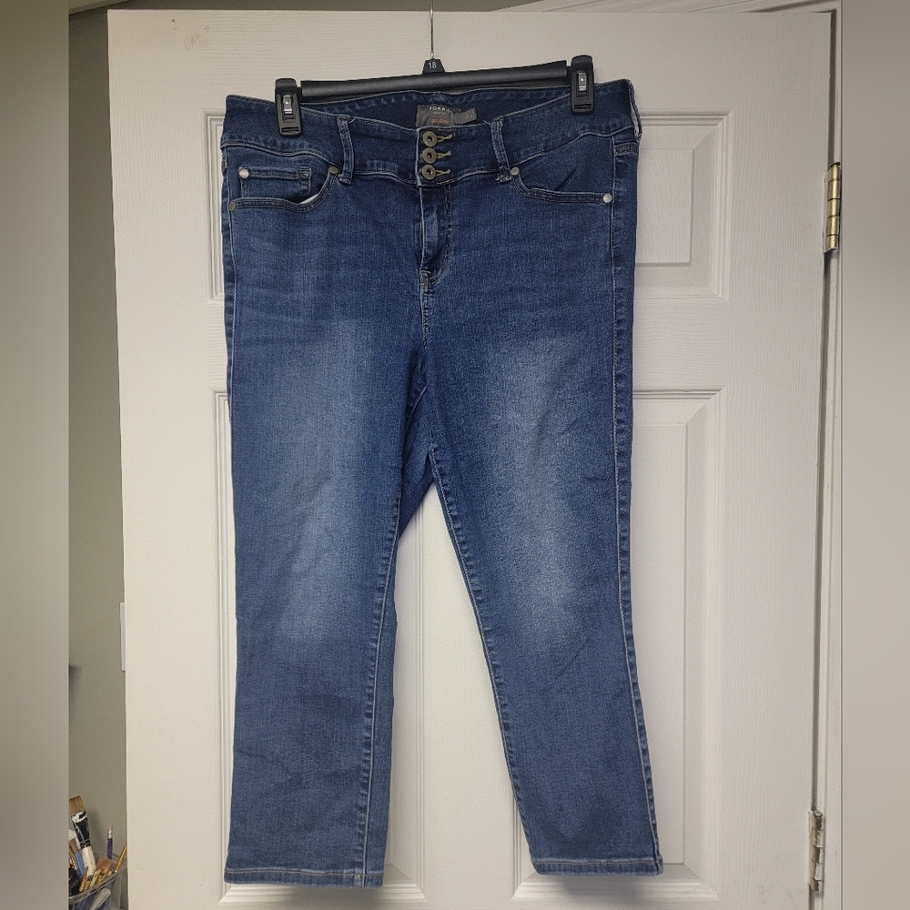 Torrid Blue Ankle & Cropped Jeans
